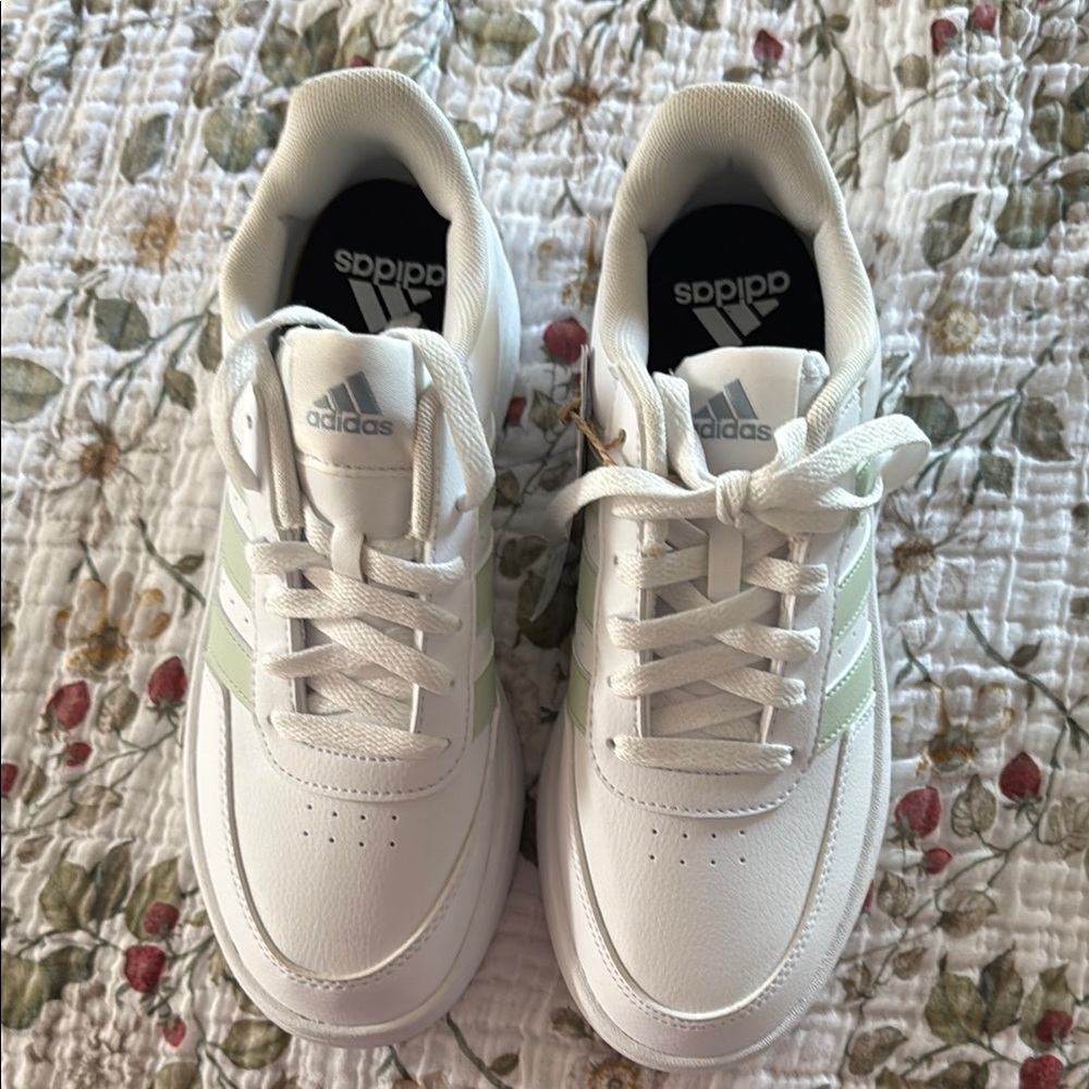 Adidas White and Green Sneakers